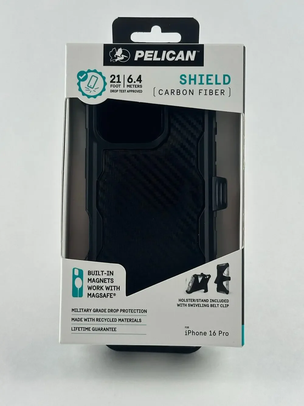 Pelican Shield Carbon Fiber iPhone 16 Pro Black Case NWT MSRP: $80.00
